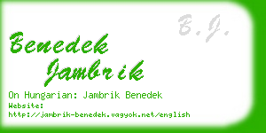 benedek jambrik business card